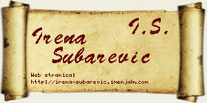 Irena Šubarević vizit kartica